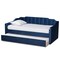 Baxton Studio Lennon Modern and Contemporary Navy Blue Velvet Fabric Twin Size Daybed with Trundle 186-11466-Zoro - alternate 10